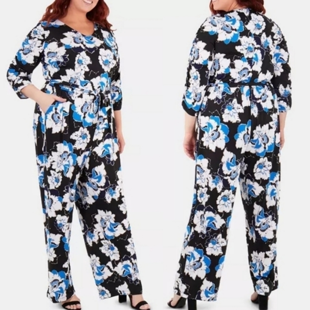 NWT Plus Size Floral-Printed Jumpsuit by NY COLLECTION Size 2X